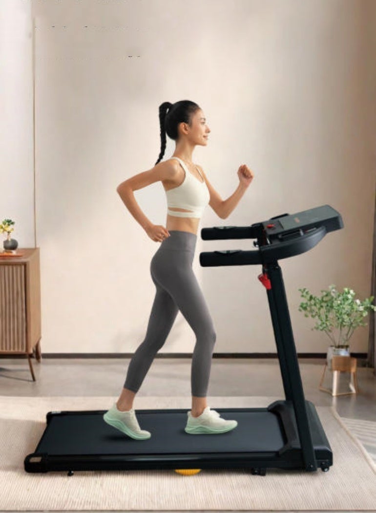 Spides Intelligent Electric Treadmill Multifunctional Household Foldable Walking Pad with Handrail and LED Screen Wireless Intelligent Speed Regulation Portable Desktop Treadmill Multiple Speed Changes Running Machine for Home Office Gym - Image 1